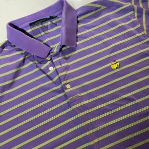 Amen Corner Masters Augusta Polo Shirt Purple Green Striped XL